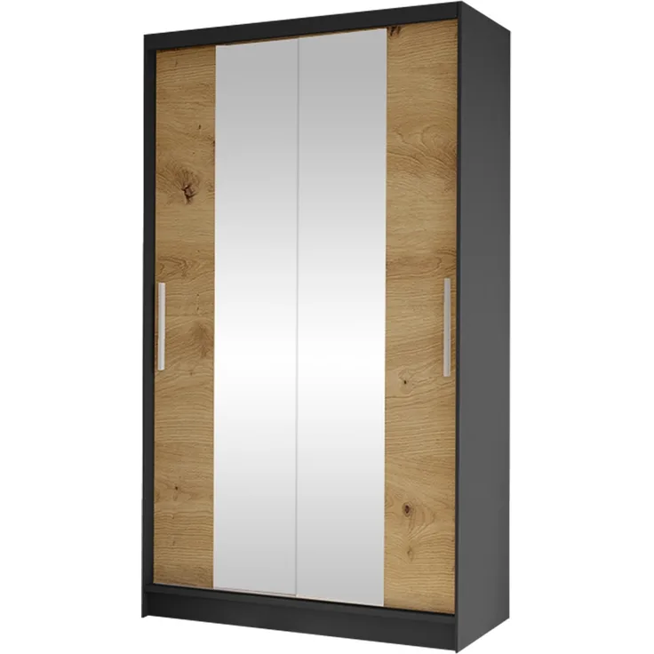 Schiebetürenschrank Margite II (Farbe: Schwarz / Artisan Eiche)