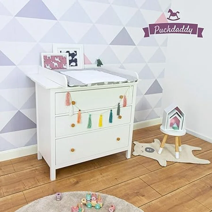 Puckdaddy GmbH Wickelaufsatz Lijan (108x10x80cm) für IKEA Hemnes Kommoden, Wickelaufsatz für IKEA Hemnes Kommode – Bild 5