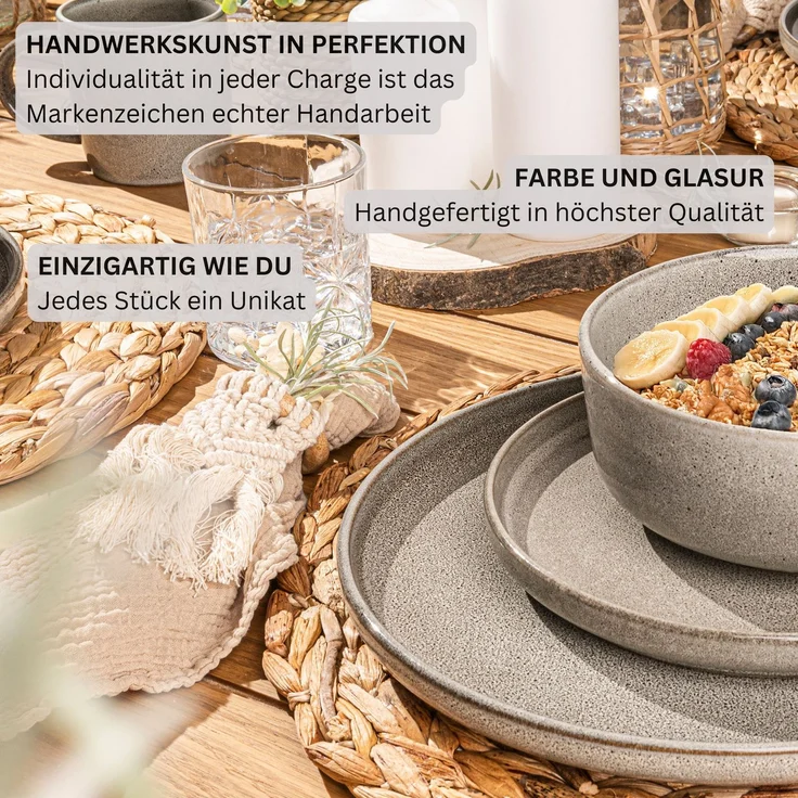 SÄNGER Speiseteller Set Kairo Clay - 6 teilig aus Steingut – Bild 5