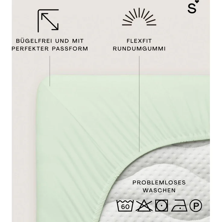 Schlafgut Mako Jersey Spannbetttuch Spannbettlaken 140x200 160x200 – Bild 4