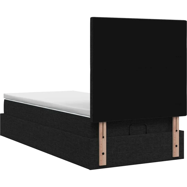 vidaXL Ottoman-Bett mit Matratze und LED Schwarz 90 x 200 cm Stoff 3458126 – Bild 10