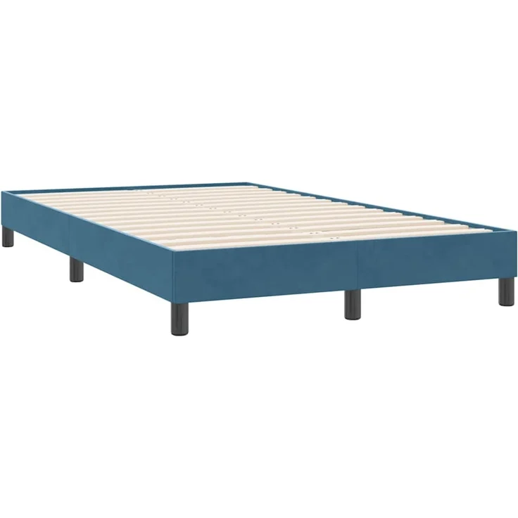 vidaXL Boxspringbett ohne Matratze Dunkelblau 120x220 cm Samt 3315871 – Bild 4