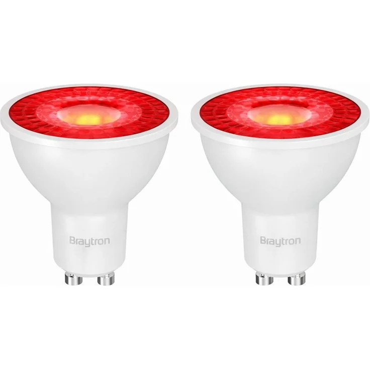 Braytron LED-Leuchtmittel GU10 Rot Blau Grün Gelb7W 38° Deko Party Garten Signal Event Licht, GU10, Rot, Energieeffizient, Flimmerfrei, Langlebig, 2er Set – Bild 1