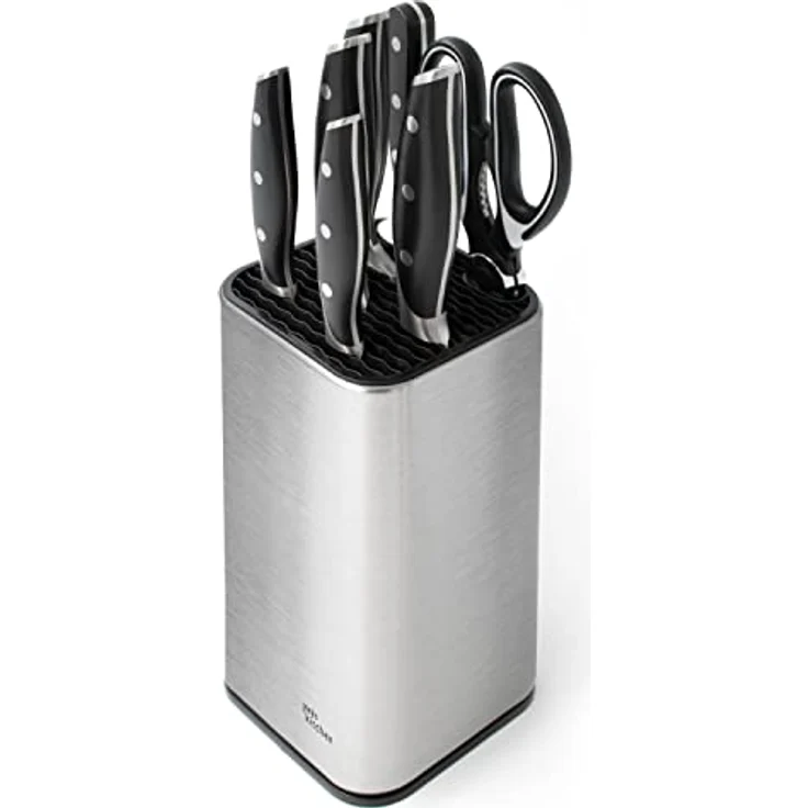 JOEJI’S KITCHEN Messerblock Messerblock ohne Messer mit extra Schlitzen Rostfreier Edelstahl – Bild 10