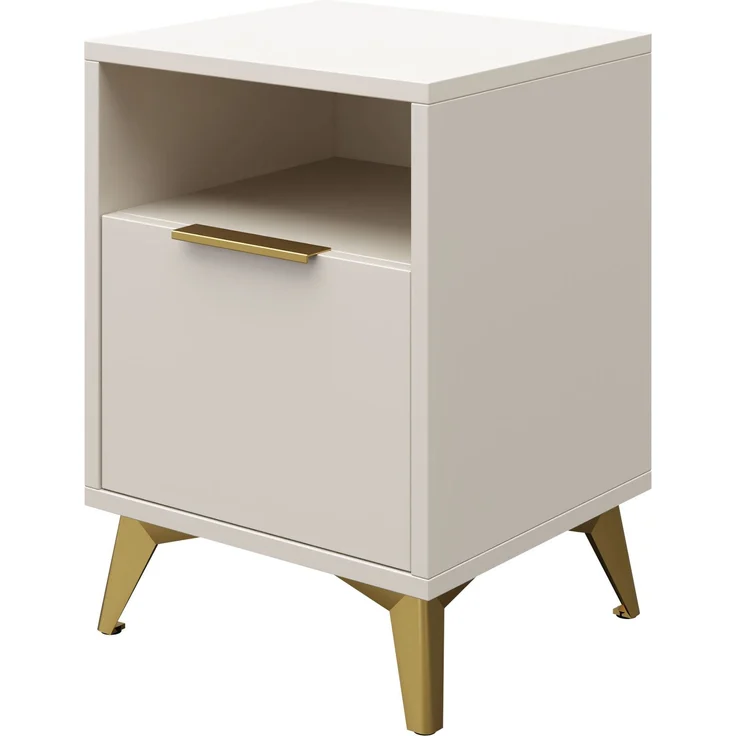 Nachttisch Xylix 1SZ mit Schublade (Farbe: Sandbeige) – Bild 5