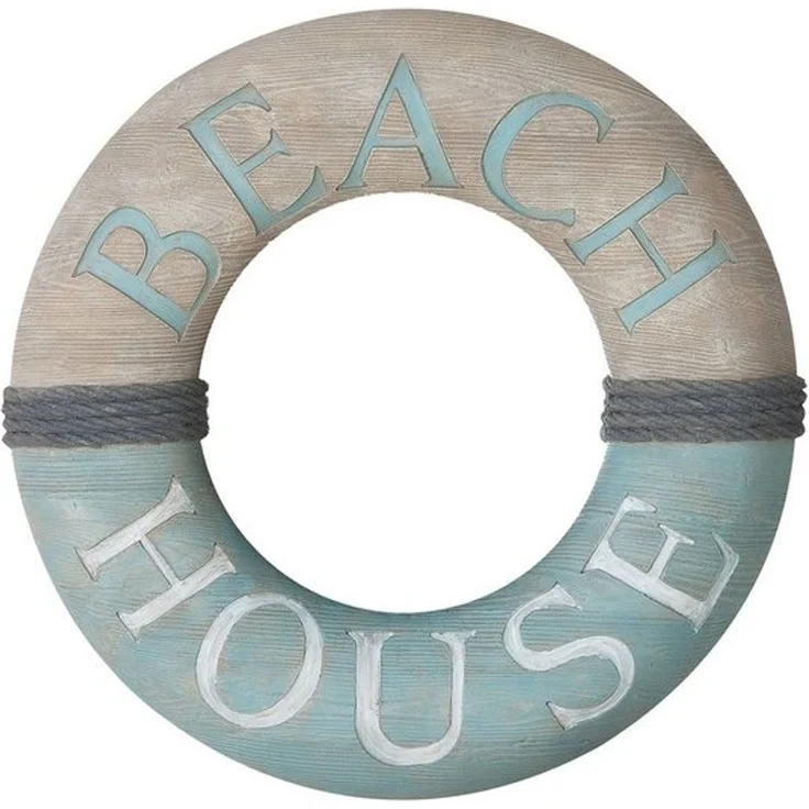 GILDE Spiegel BEACH HOUSE Spiegel - grau - Kunstharz - Ø 45cm - Dekospiegel (1x Spiegel, Reflektor - Spiegelbild), Spiegel - Wandspiegel - Standspiegel - Spiegelfläche – Bild 2