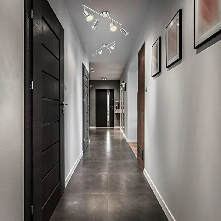 B.K.Licht Deckenleuchte LED Deckenlampe Wohnzimmer Küche Bad 60 cm 4-flammig GU10 12W 1000lm, LED wechselbar, 3000K - Warmweiß, 4er Deckenstrahler Spot schwenkbar & drehbar Messing silber - BKL1024 – Bild 5