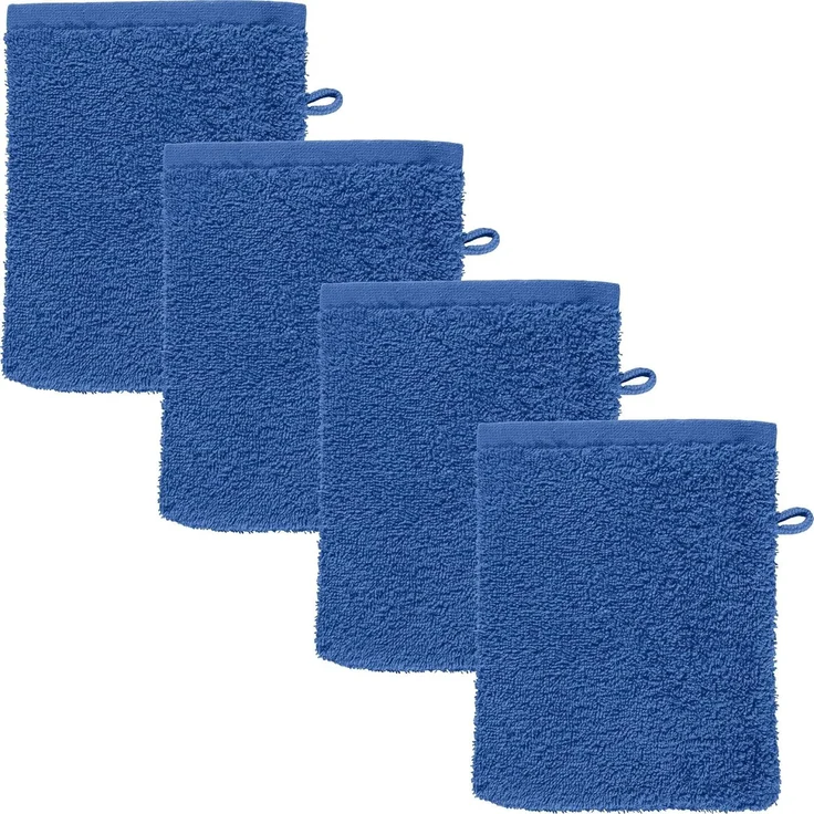 REDBEST Waschhandschuh Waschhandschuh "Oceanside" 4er-Pack, Leichtfrottier, Leichtfrottier Uni – Bild 1