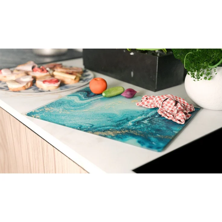 ALLboards Schneidebrett Glas Herdabdeckplatte Schneidebrett 30x40 cm Arbeitsplatte Herdschutz, Glas – Bild 3