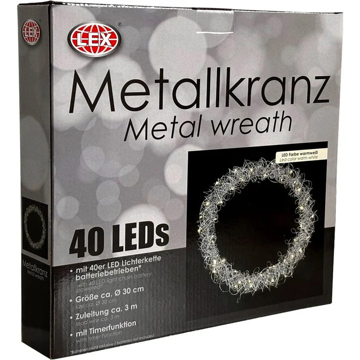 LED Hängekranz / Türkranz LED Kranz Tischkranz Ø30cm warmweiß – Bild 4