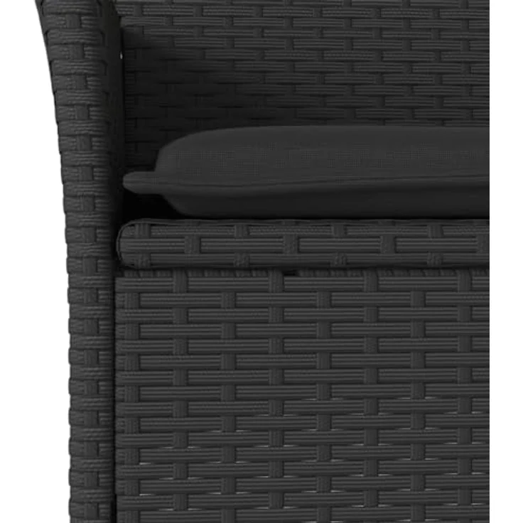 vidaXL Gartenstühle mit Kissen 2 Stk. Schwarz Poly Rattan 368109 – Bild 6