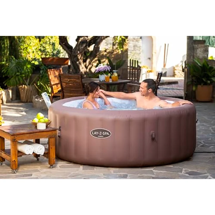 Bestway LAY-Z-SPA Energiespar-Whirlpool Hawaii AirJet™ für 6 Personen, App-Steuerung, Ø 196 x 71 cm, Terrakotta – Bild 2