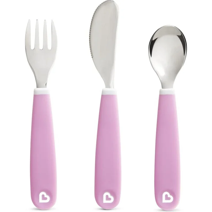 Munchkin Spritz Kleinkind Gabel Messer Löffel | 3 Pack | Lila