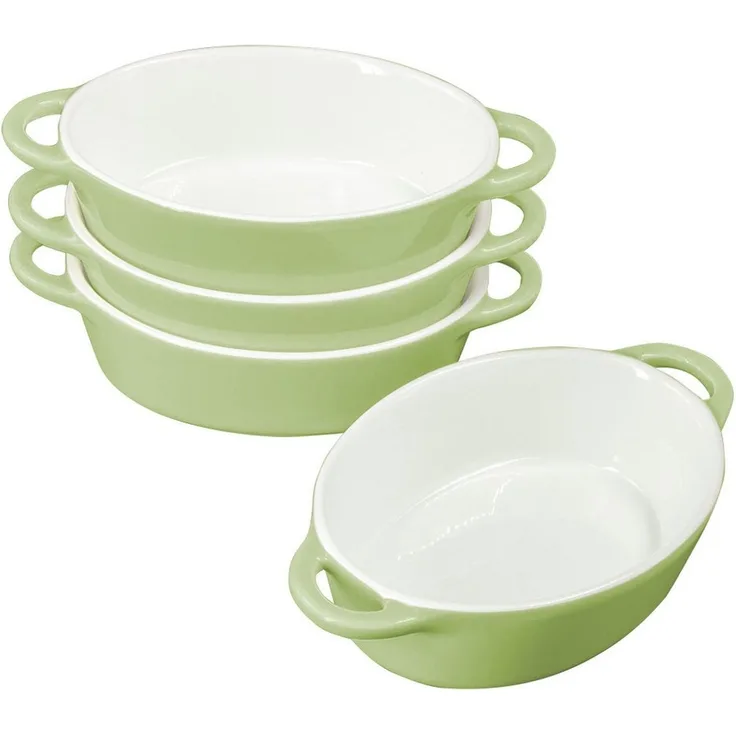 KVOTA Auflaufform 4-er Set oval 300ml MINI je 1 Portion, Keramik, Hochwertige Keramik
