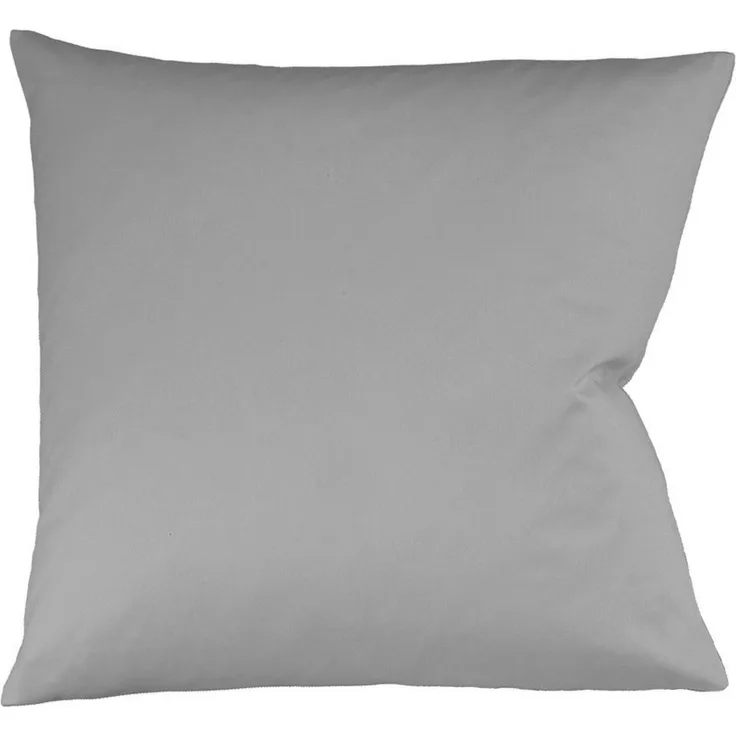 Fleuresse Mako-Satin Kissenbezug Bezug 80x80 cm uni mit RV 9021 grau