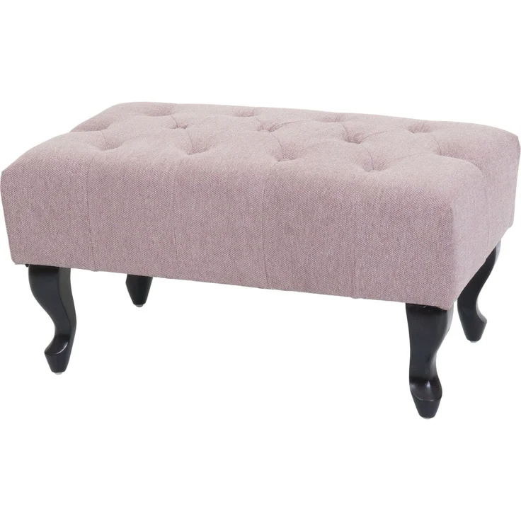 Sessel Chesterfield, Relaxsessel Clubsessel Ohrensessel, wasserabweisend Stoff/Textil ~ hellrosa mit Ottomane – Bild 8