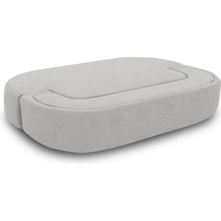 DOMO. collection Sofa 700 019, 2-Sitzer Schlafsofa, Ovale Form, Schlaffunktion, Inklusive Nierenkissen, Federkern Polsterung, 2er Couch, 208 x 115 x 78 (BxTxH), grau – Bild 5