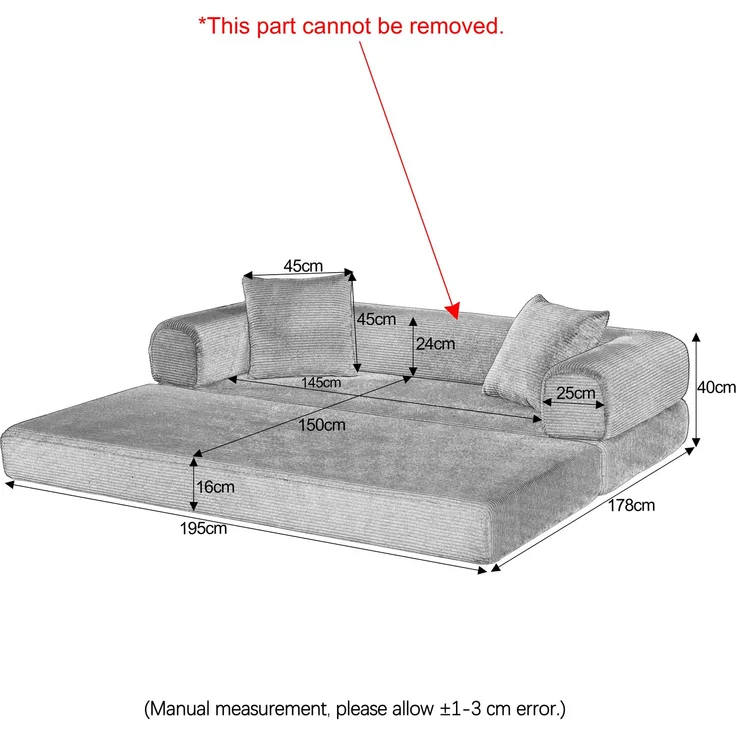 Rahmenloses Tatami-Bodensofa mit Bettfunktion, faltbare Schlafcouch für Wohnzimmer, Schlafzimmer und Apartments, Grün – Bild 13