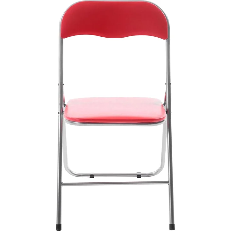 CLP 4er Set Klappstuhl Felix Klappbarer mit Kunstleder PVC Sitz Gepolstert - Farbe:rot/silber – Bild 3