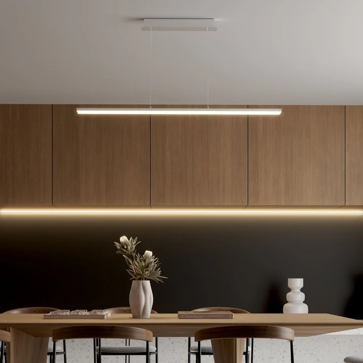 Novel LED-Hängeleuchte, Aluminium alu, 13 x 200 x 115 cm, mit LED-Leuchtmittel – Bild 7