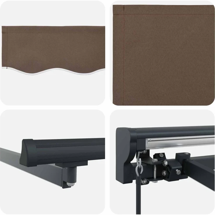 vidaXL Manueller Markisenrahmen mit LEDs, Taupe, 4,5 × 3 m – Bild 6