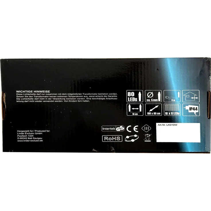 80er LED-Sternenvorhang Lichterkette Innen Außen warmweiß IP44 B100xL80cm – Bild 9