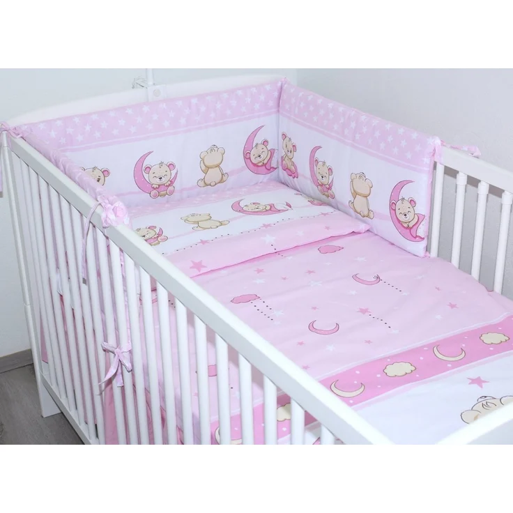 Primawela Babybettwäsche Baby Bettset - 6 teiliges Set mit Chiffon Himmel Bettwäsche Nestchen – Bild 2