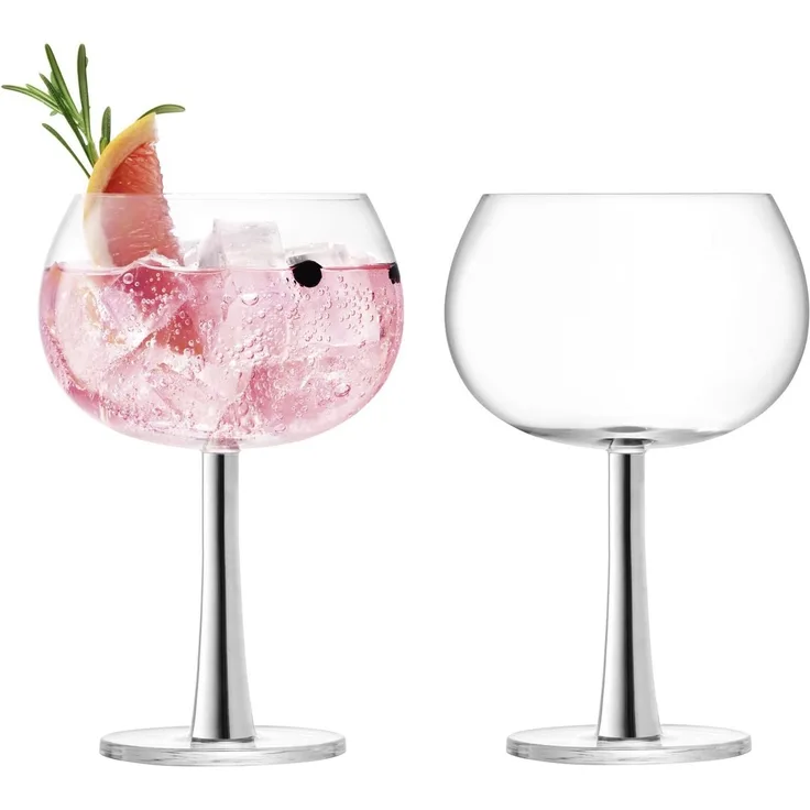 Gin-Ballonglas, Platin glas, platin, 2x420 ml