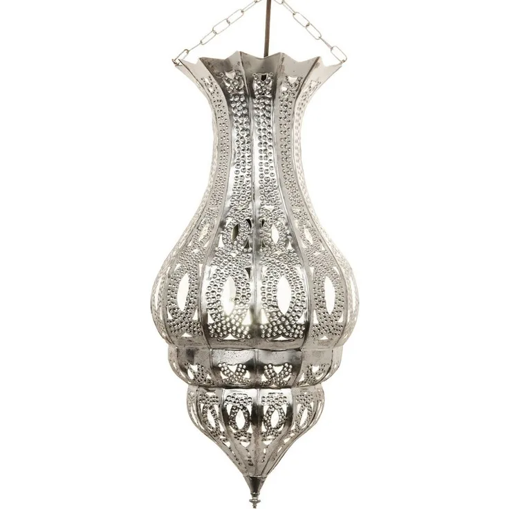 Marrakesch Orient & Mediterran Interior Deckenleuchte Marokkanische Lampe Djamir Silber