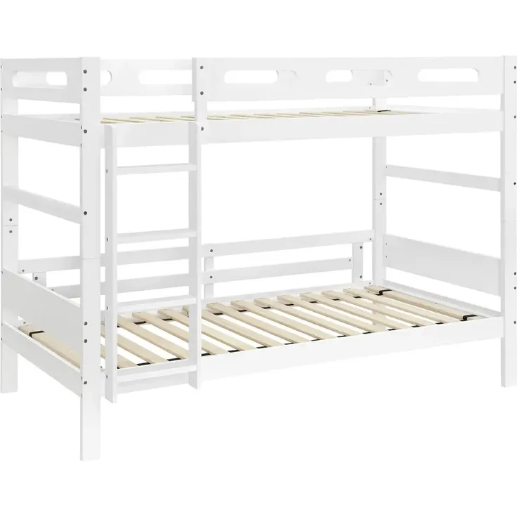 Etagenbett mit 2 Schlafgelegenheiten und Lattenrost, 90x200 cm, Kinderbett mit Rausfallschutz, umbaufähig zu 2 Einzelbetten, Holz – Bild 8
