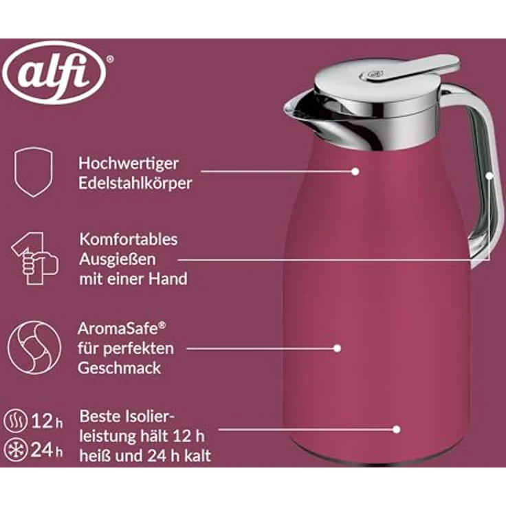 alfi 'Skyline' Isolierkanne, Edelstahl, 14,7x26,5 cm – Bild 4