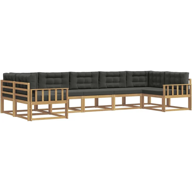 vidaXL Outdoor-Sofagarnitur 7 stk. 7-Sitzer Weiß und Anthrazit 3386966 – Bild 2