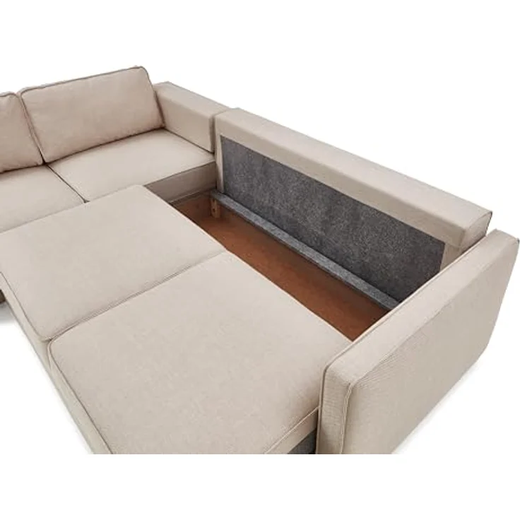 ATLANTIC home collection Eckgarnitur Chill, inkl. Schlaffunktion (ca. 135x230 cm), inkl. Bettkasten, frei im Raum stellbar, Wellenunterfederung, Ecke Links – Bild 9