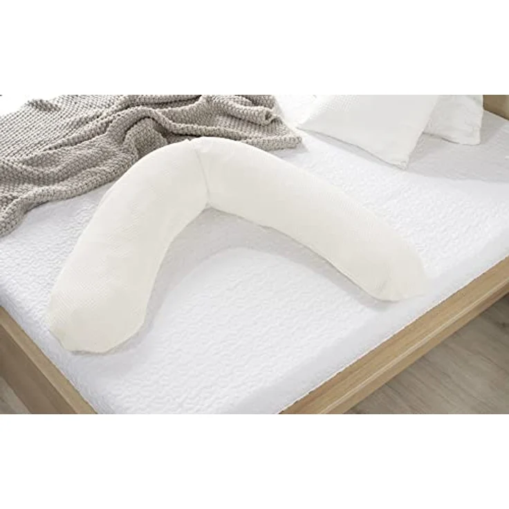 Theraline Ersatzbezug für Stillkissen Das Original, Feinstrick 190 cm, creme, Oeko-Tex Standard 100, waschbar – Bild 3