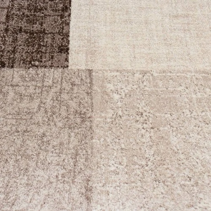 Vimoda Teppich Wohnzimmer Klassisch Karo- kariert Design, Rechteckig, Höhe: 5 mm, Läufer Kachel Optik in Türkis Grau Gelb & Lila Teppich Schlafzimmer – Bild 2