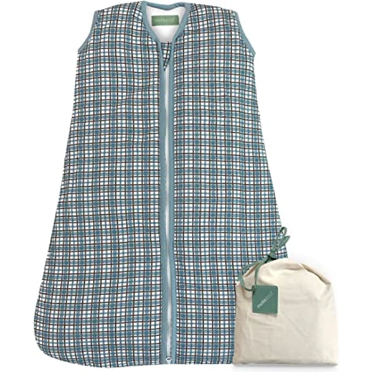 molis&co - Baby Schlafsack ärmellos - Ideal für den Winter - Babyschlafsack tog 2.5 ohne Ärmel - 100% Baumwolle (Oeko-TEX 100), Premium Qualität - Merlot Check (95 cm, 18-36 Monate) – Bild 2