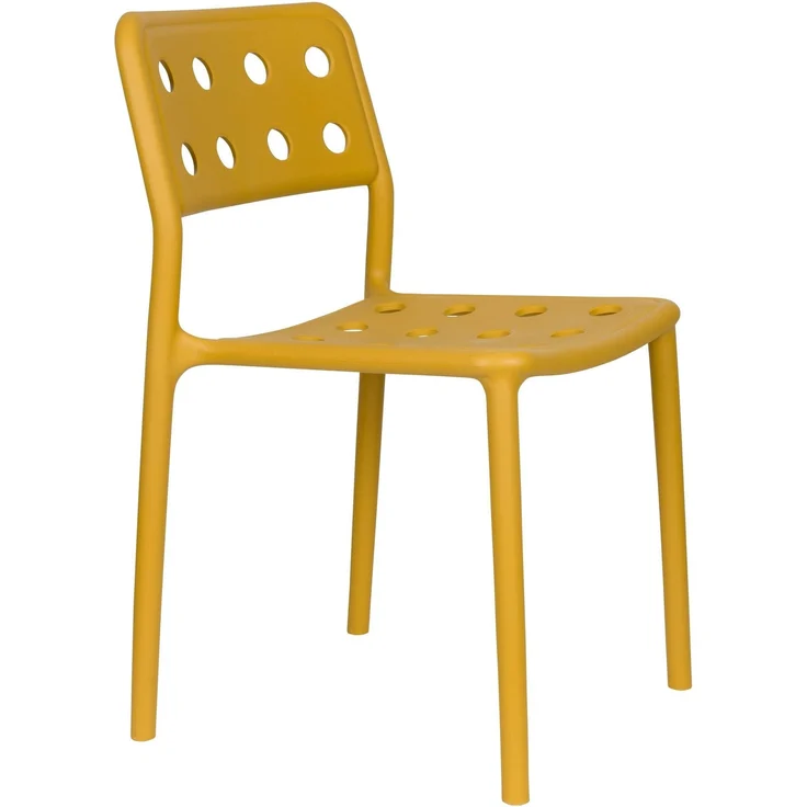 Gartenstuhl Serra im 4er-Set, Ochre-Gelb aus wetterfestem Kunststoff 42x53x80 cm – Bild 1