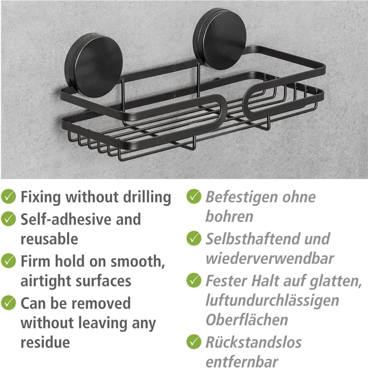 WENKO Duschablage Static-Loc® Plus Pavia, Badezimmer-Ablage, Befestigen ohne bohren – Bild 6