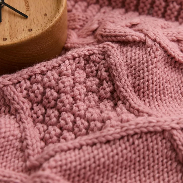 ABC Gestrickter Kissenbezug im Retro-Stil, rosa – Bild 5