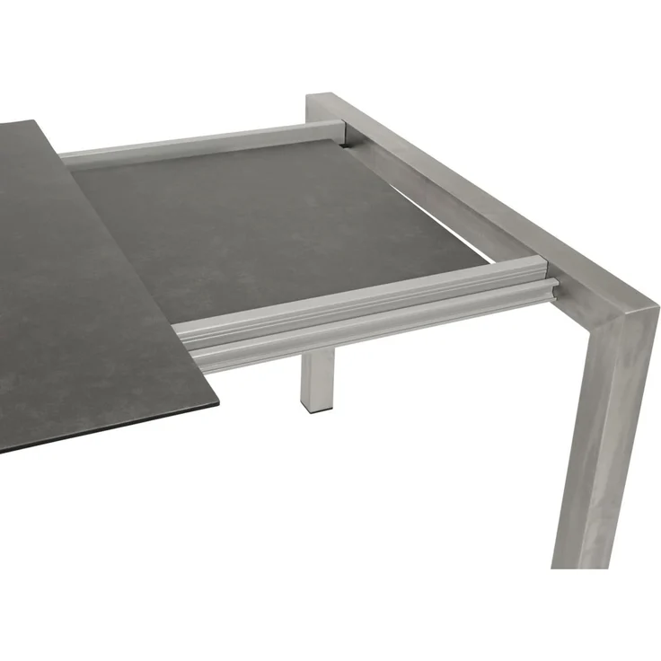 DEGAMO SYDNEY Garten-Ausziehtisch, Edelstahl + Glas, grau, 180/240x100cm – Bild 6