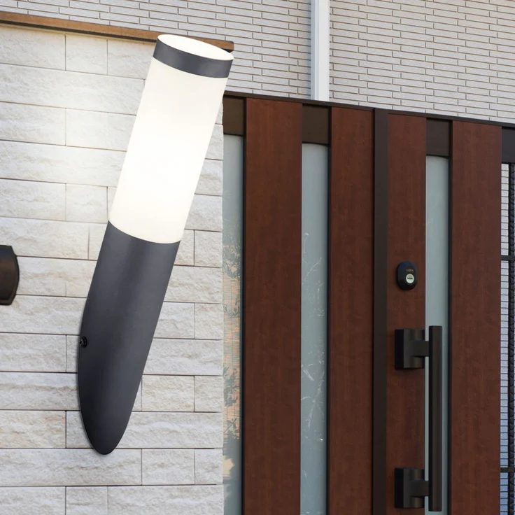 3er Set LED Fackel-Wandleuchte, Edelstahl anthrazit, H 40 cm – Bild 8