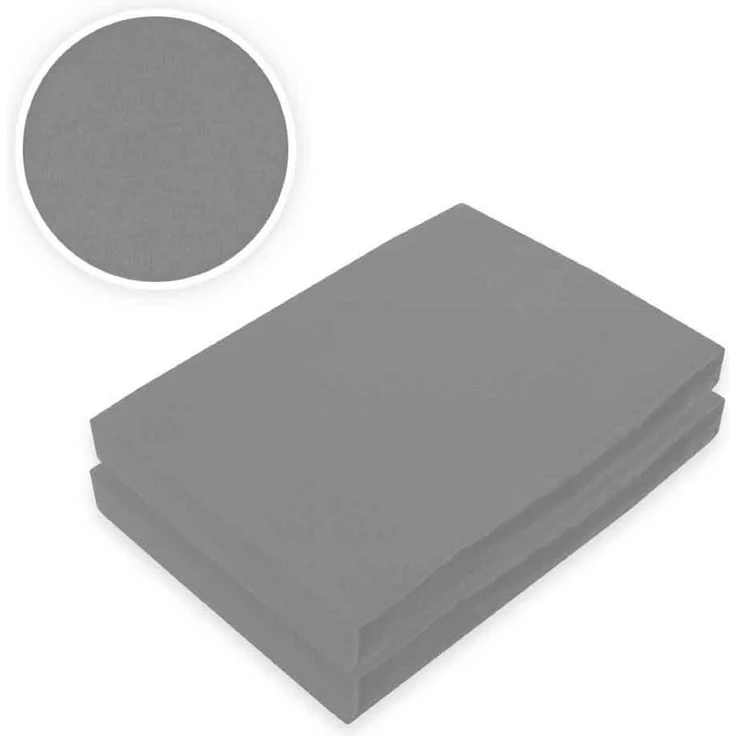 Doppelpack Jersey Spannbettlaken 140 - 160 x 200 cm Grau – Bild 2