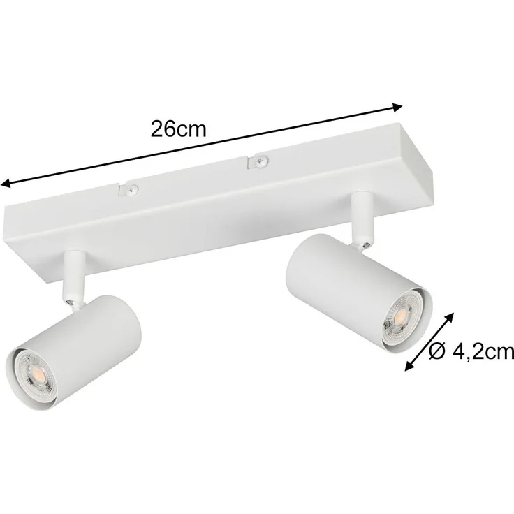 Deckenstrahler TARYN Weiß 2-flammig, Breite 26cm – Bild 4