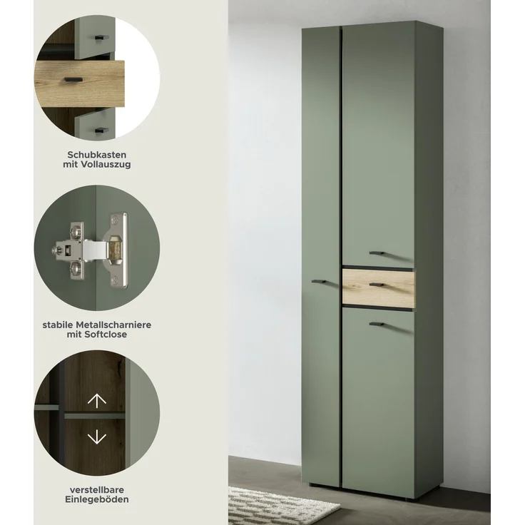 Aqua Hochschrank in Sage Green Nachbildung – Bild 7