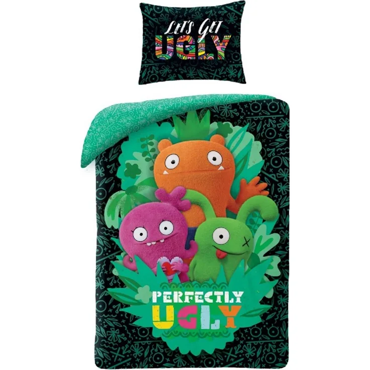 Ugly Dolls Bettwäsche Set aus Baumwolle Bettdeckenbezug 140 × 200 cm mit 70 × 90 cm Kissenbezug