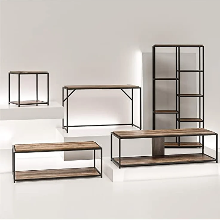 DHP Furniture Quincy Schreibtisch, aus Spanplatte Eicheoptik, schwarzes Metallgestell (BxTxH) 123x51x74 cm – Bild 2