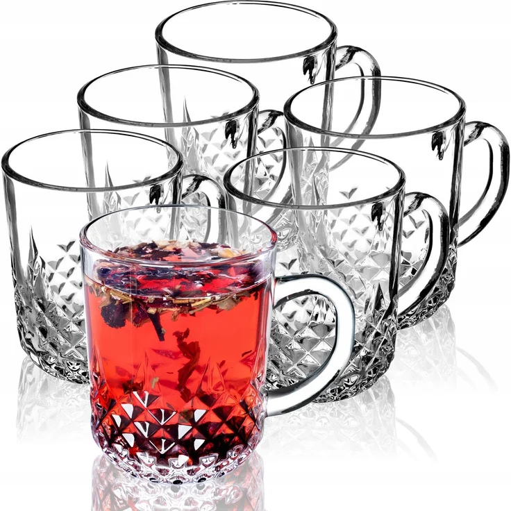 KADAX 6x Tee- und Kaffeegläser, 230 ml, Getränkeglas-Set mit Griff – Bild 1