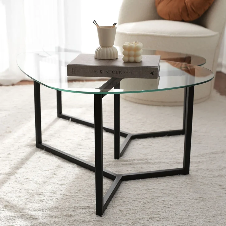 Skye Decor 'Bellisimo - Black' Couchtisch-Set, Mattschwarz, 82 x 40 x 58 cm – Bild 3