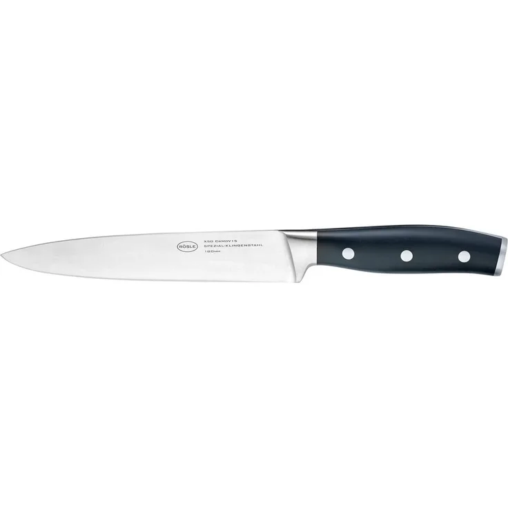 RÖSLE 'Tradition' Fleischmesser, mit Fingerschutz, Klingenspezialstahl, POM schwarz, 2,3 x 30,5 x 3,3 cm