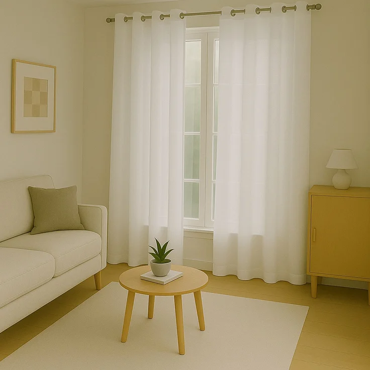 Gardine mit Ösen *** x *** cm ( Breite x Länge ) in ***, blickdichter Vorhang, Ösenvorhang in vielen Variationen 140x175 cm Weiß – Bild 5